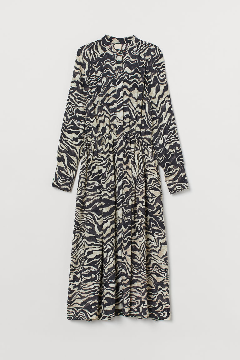 H & M - 襯衫式長洋裝 - 黑色