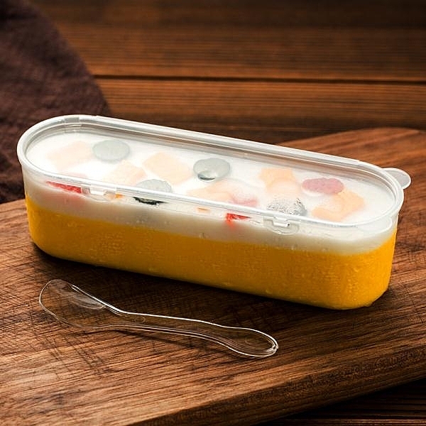 拉絲蛋糕水果千層蛋糕盒子冰淇淋冰激凌豆乳 250ml透明塑料包裝盒