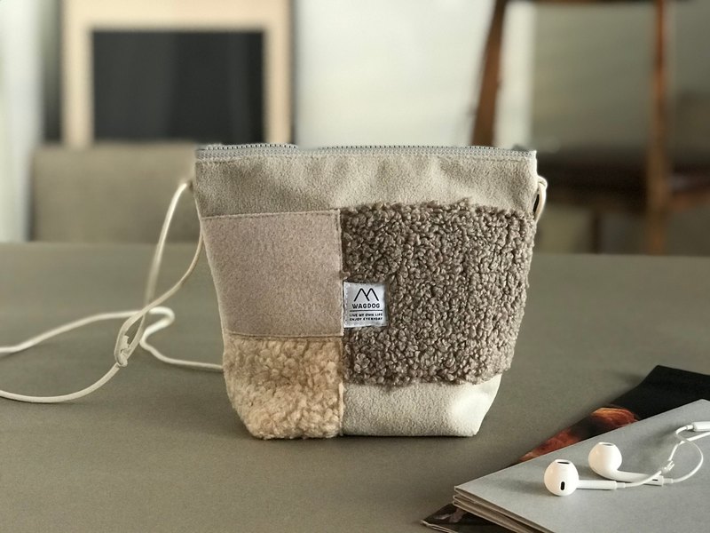 保暖袋，羊毛和燈芯絨拼布袋。 船形的結腸很可愛。