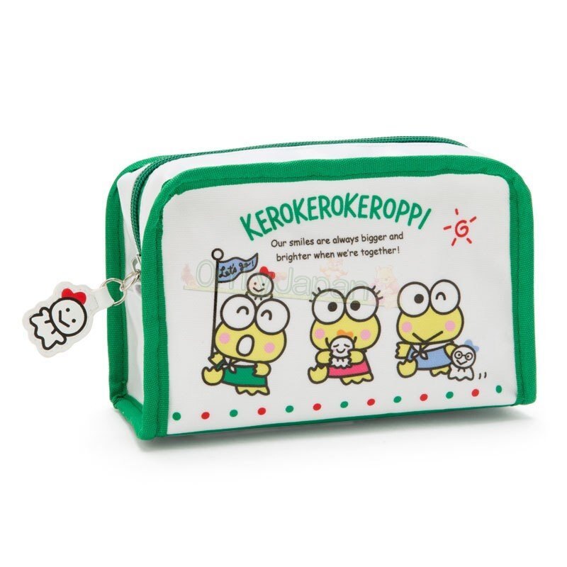 【真愛日本】4901610474396 防水拉鍊萬用包-KR旅遊去AFD 大眼蛙 皮皮蛙 小物收納包 化妝包 彩妝收納 萬用包 防水包