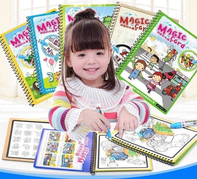 神奇重複使用兒童水畫冊【L073】水畫冊寶寶塗鴉本場景臨摹塗色本 兒童水畫布 清水就能畫畫 循環使