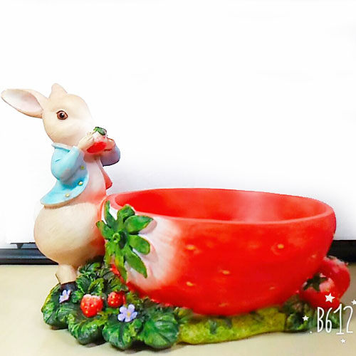 彼得兔水果盤收納籃置物籃盤子居家擺飾草莓073713 通販屋