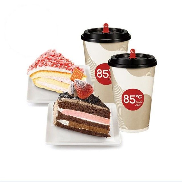 商品內容 30元飲品任選二+45元蛋糕任選二 使用說明 ●本券可於全台85度C門市使用，但不適用於外送服務、外島地區與85度C DAY BY DAY門市。 ●結帳前請出示本券，不接受手抄或口說序號方式