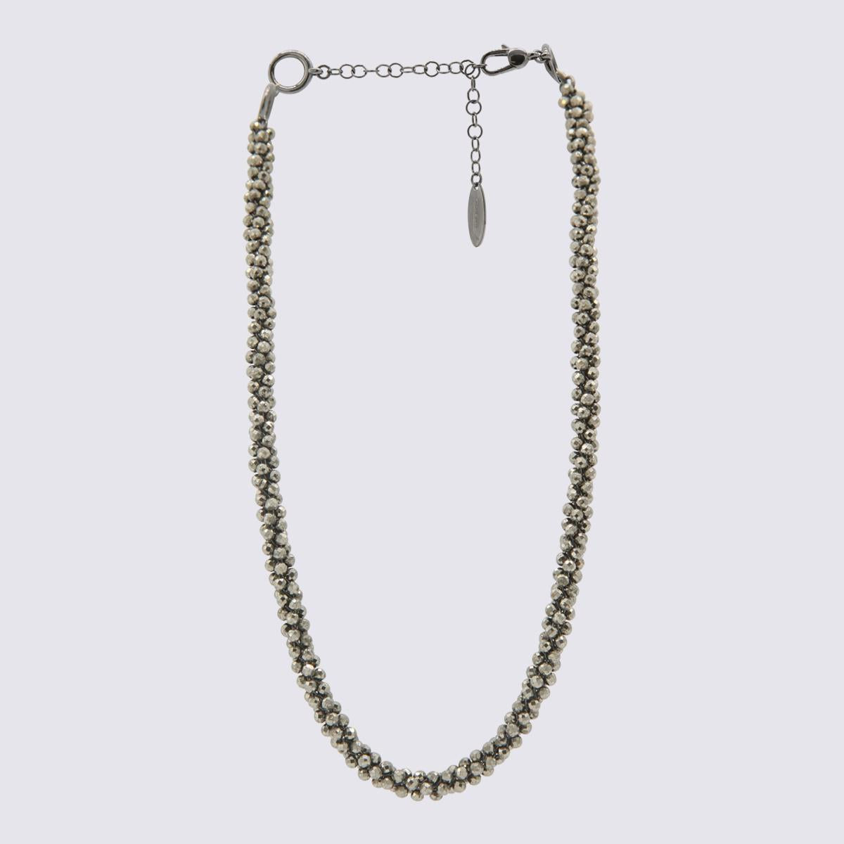 BRUNELLO CUCINELLI GREY METAL NECKLACE