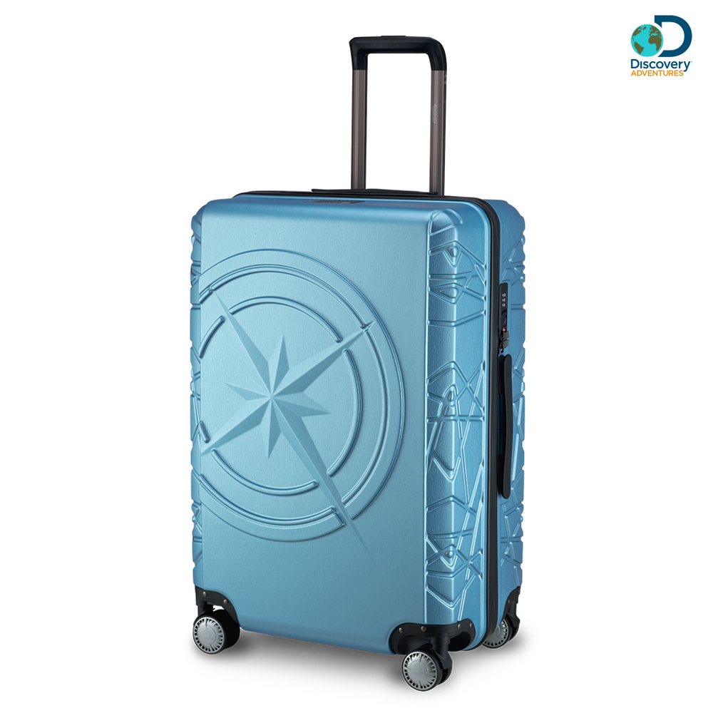 Discovery Adventures 指南針26吋拉鍊行李箱-淺藍