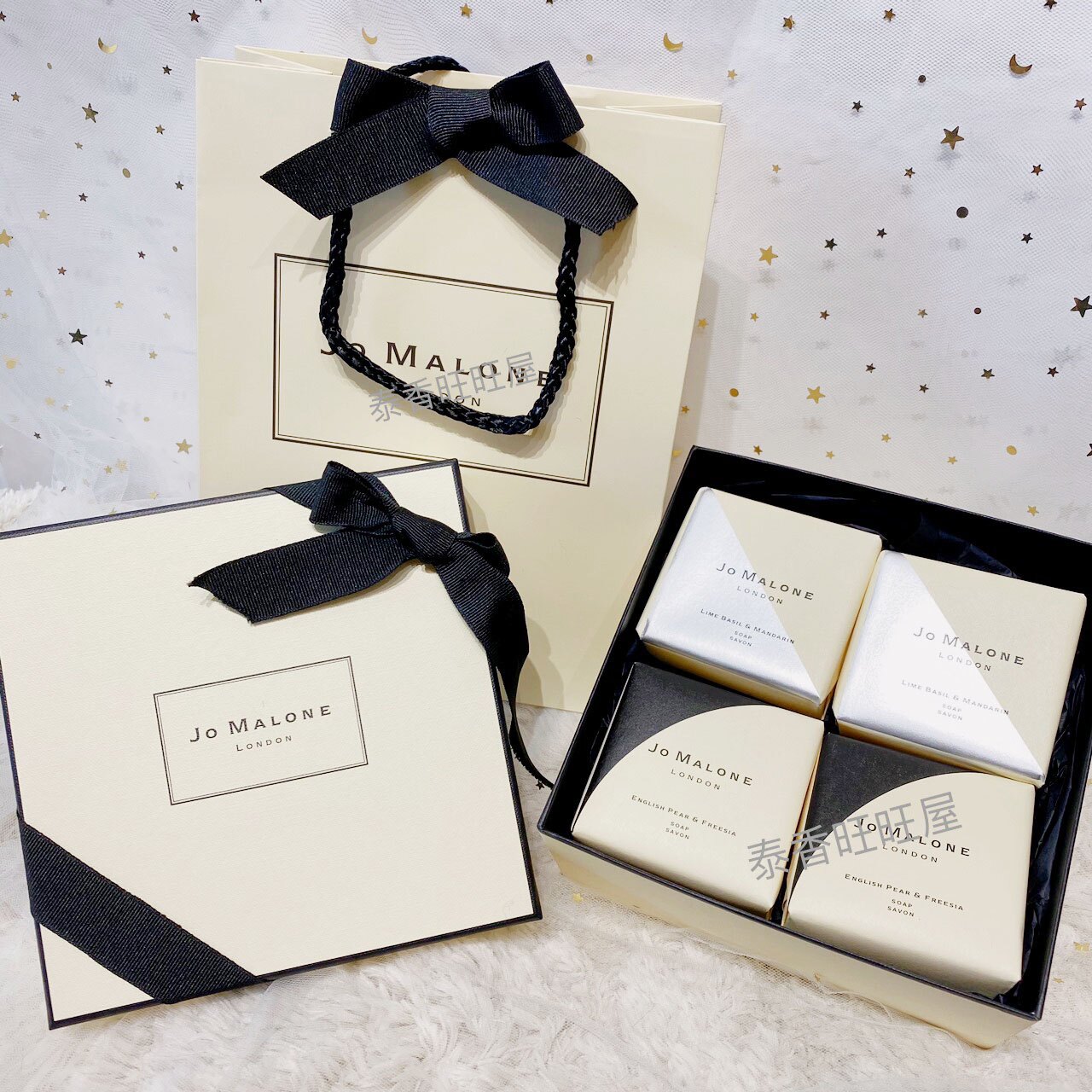 獨家禮盒 超值特惠組【Jo Malone】絲滑香皂/紅玫瑰/英國梨/青檸羅勒柑橘/100g+品牌提袋/送禮｜七夕限時↘滿1500宅配免運