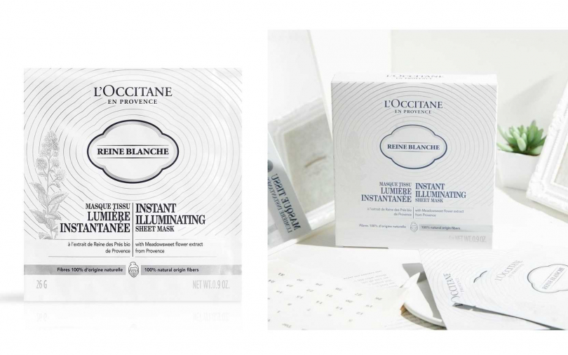 L'OCCITANE白皇后勻亮淨白面膜 4入／1,520元 1片就等於有1整瓶精華液！只要10分鐘就能速效保養，真是太厲害了。（圖／品牌提供、ＩＧ＠ｌｏｃｃｉｔａｎｅｔｗ）