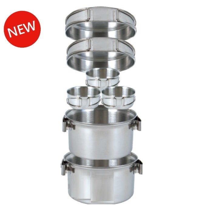 【【蘋果戶外】】犀牛 Rhino KS-34【3-4人套鍋】不鏽鋼輕便套鍋 調理鍋+煎盤/野外活動/火鍋/野炊/登山/露營