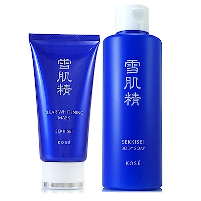 *KOSE高絲 雪肌精淨白黑面膜80g贈雪肌精草本潤白沐浴乳200ml