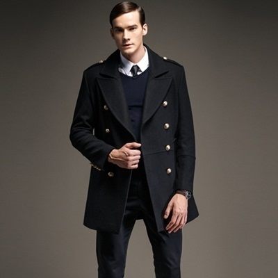 毛呢外套-歐美奢華西裝領修身中長款男大衣7色72e15【巴黎精品】