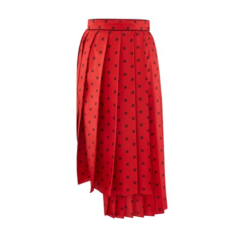 Enjoy the outstanding craftsmanship of the Gonna Karligrafy pleated skirt with its black cursive let