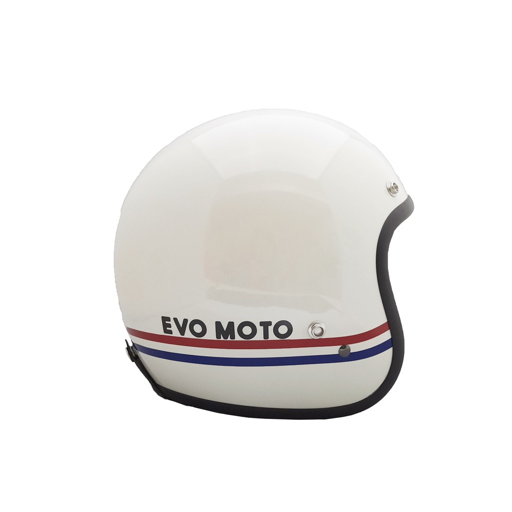 【EVO Helmet 新品發售】經典款 復古紅藍線以紅、藍與白為主色調，復古條紋元素與現代設計結合，演繹出獨創清新時尚風格。#復古帽 #經典 #紅藍 #安全帽外型、品質、安全、透氣性全面提升｜台灣設