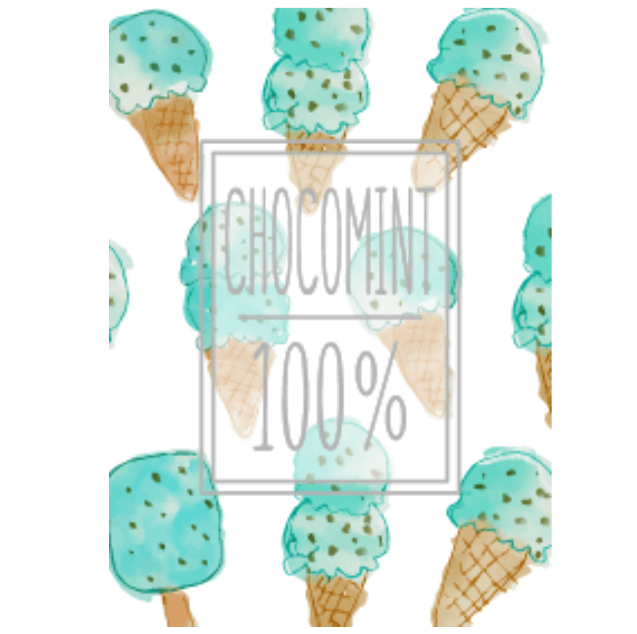 Watercolor painting:Chocolate mint100%WV