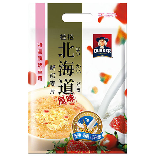 桂格 北海道風味 麥香鮮奶麥片-鮮奶草莓 30g (12入)/袋