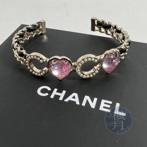 BRAND楓月 CHANEL 香奈兒 G23C 愛心開口式手環 #M 精品配件 飾品 配飾 精品首飾 配件