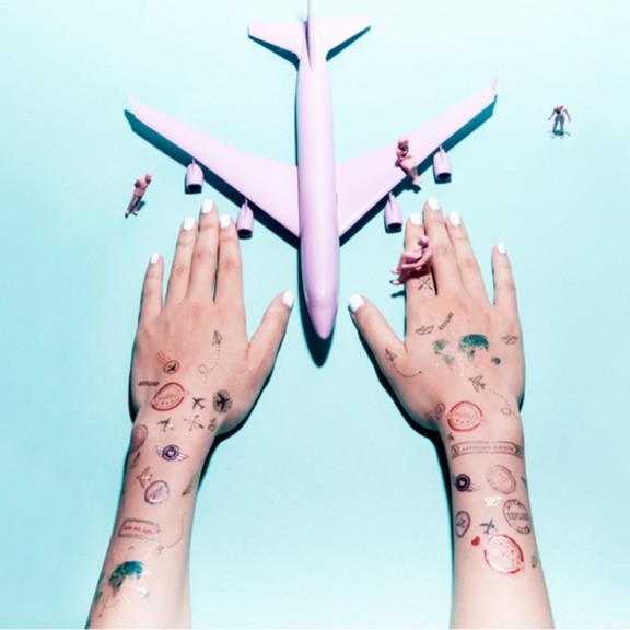 旅行夢想家 -2入 防水燙金刺青紋身貼紙