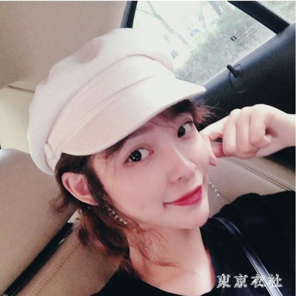 夏季貝雷帽女薄款棉麻日系韓版白色平頂防曬網紅英倫海軍八角帽子 LN3254【東京衣社】