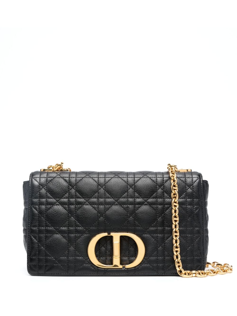 Christian Dior - pre-owned medium Cannage Caro shoulder bag - women - Calf Leather - One Size - Black