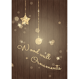 ウッドウォール+オーナメント/ブラウン09