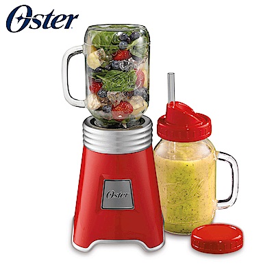 美國OSTER-Ball Mason Jar隨鮮瓶果汁機(紅)BLSTMM-BRD