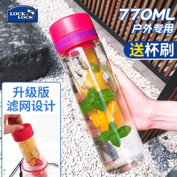 網紅杯 樂扣樂扣塑料網紅水杯果汁運動ins便攜快客杯創意水果杯子隨手杯 艾維朵