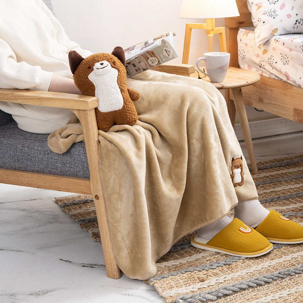 棉朵舒舒寶貝蓋毯組-狐狸