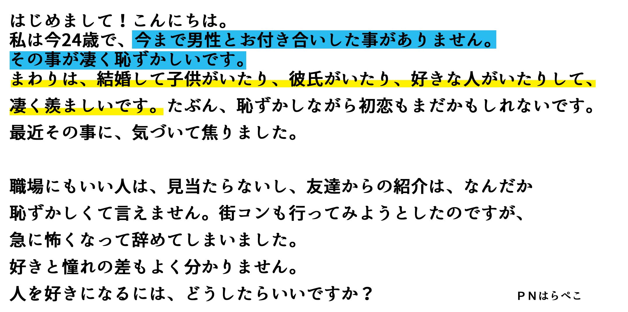 原田ちあきの人生劇場 人生で一度も恋人ができたことがない それが恥ずかしい Charmmy