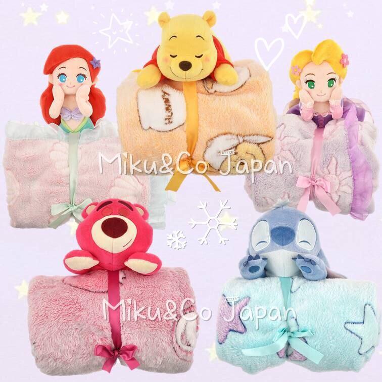 MIKU&Co✿ 日本代購 迪士尼 絨毛 冬天毛毯 冷氣毯 辦公室毛毯 小毛毯 維尼 冰雪奇緣 史迪奇 小美人魚 娃娃
