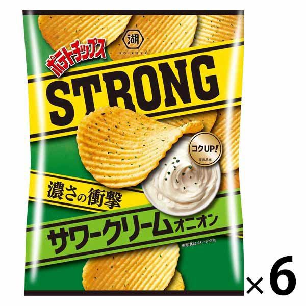 湖池屋 STRONG系列 酸奶洋蔥洋芋片 6袋裝 P653356鋸齒狀洋芋片的凹槽處沾附著重口味酸奶與洋蔥濃郁美味 衝擊您的味覺商品重量: 約336g，6袋裝產地: 日本營養標示: (每袋，56g)