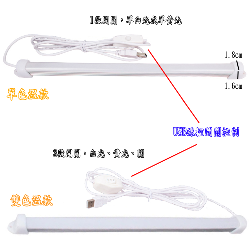 月陽37cm高亮6W白光線控USB磁吸LED燈管燈條超值2入(WQ037W2)