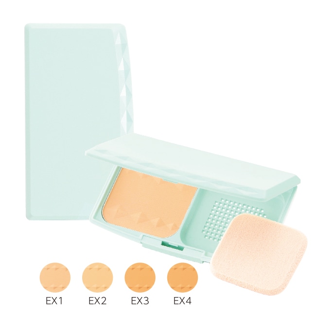 保濕功效: 含琉璃醣碳基酸，輕鬆柔滑地在肌膚上延展，提供持久護膚功效。 客戶問卷調查中顯示: 1. 約 87% 的受訪者認為新款粉餅在皮膚上的舒適感優於舊款。 2. 約 90% 的受訪者有意願購買新款