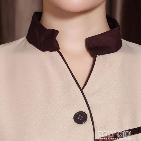 工作服 保潔服長袖工衣阿姨PA制服套裝男女酒店飯店火鍋店賓館秋冬裝雙層 polygirl