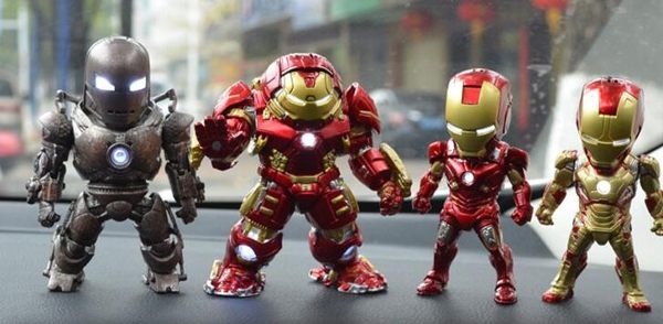 漫威復仇者聯盟鋼鐵俠反浩克玩具模型手辦動漫公仔汽車載擺件