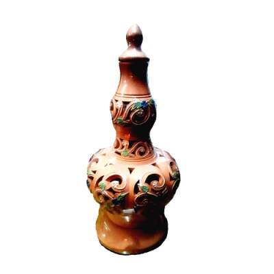 異國風情，造型優美。 純手工雕刻貼花上色 可放置鹽塊、香木，精油、招財物 適用送禮、個人收藏，開運招財