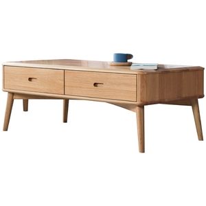 原木日式明治白橡木實木雙向四抽1.05M茶几w0981