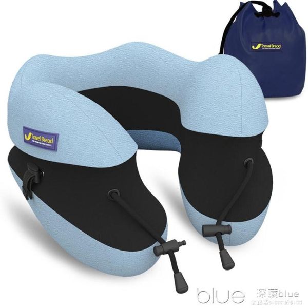 脖子u型枕記憶棉護頸椎枕旅行枕頭便攜飛機車靠枕辦公室午睡u形枕 深藏blue
