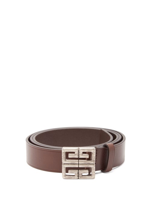 Givenchy - Crafted in Italy from lightly grained brown leather, Givenchy's belt features the house's