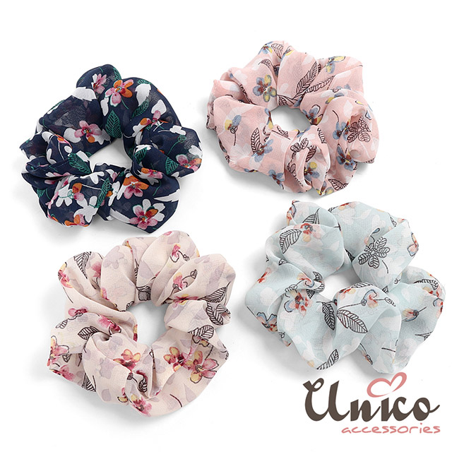 一次擁有四種不同花色的髮圈春夏款，可隨心情來搭配衣服十足百搭