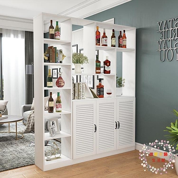 屏風櫃酒櫃玄關櫃隔斷櫃現代簡約門廳鞋櫃雙面裝飾儲物櫃屏風客廳隔斷櫃XW