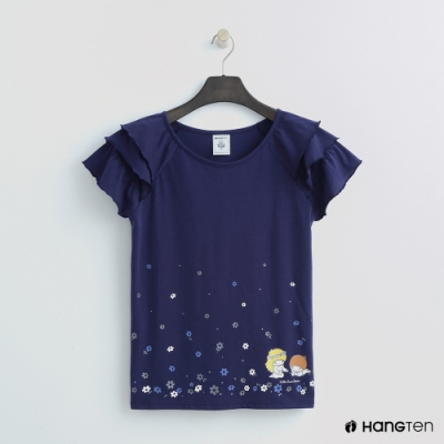 Hang Ten - 女裝 - Sanrio-荷葉蛋糕袖造型上衣 -藍