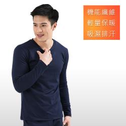 3M吸濕排汗技術 保暖衣 發熱衣 台灣製造 男款圓領2件組