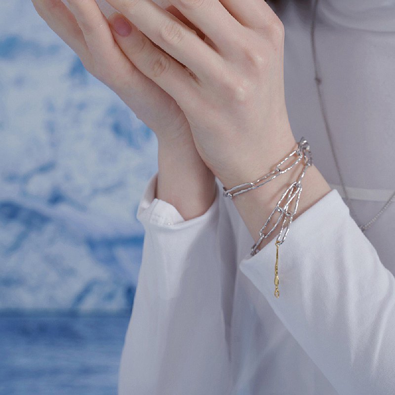 初印oinicio萬物有靈系列女手鏈一對情侶款可調節純銀閨蜜手鏈男