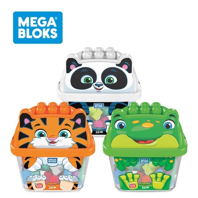 美國 Fisher-Price MEGA BLOKS 費雪美高 動物造型大大積木桶_好窩生活節