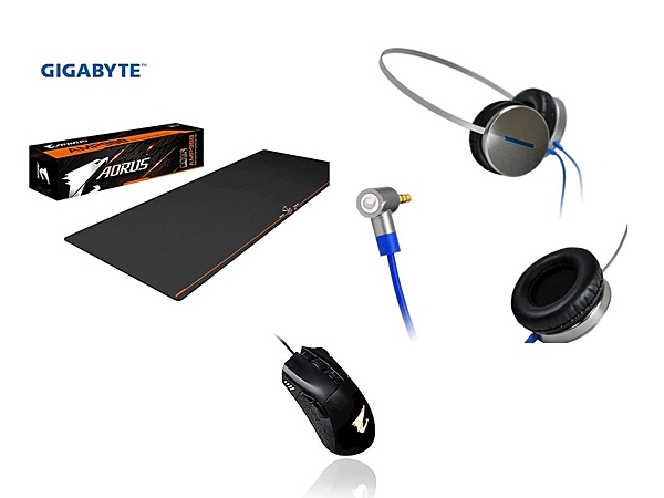 技嘉AORUS M3 RGB電競遊戲滑鼠+ 技嘉 GP-FLY 輕量化 頭戴式耳機+AMP900