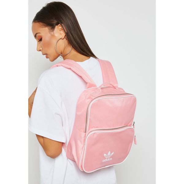 KUMO SHOES-現貨Adidas 後背包 Classic Backpack 粉紅 白 三葉草 女款 包包 愛迪達 DH4312
