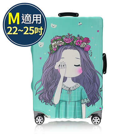 ◆M號適用22-25吋行李箱 ◆高彈力布料加強束縛力與整體性 ◆上測提把開口設計包邊處理 ◆注重細節，縫邊緊密牢固不脫線 ◆有效防刮磨損，保護愛箱完好如缺