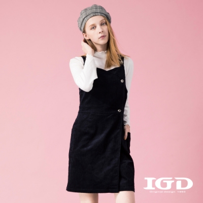 台灣製造 兩側口袋 V型領口剪裁搭配吊帶 悠閒剪裁展現自信魅力