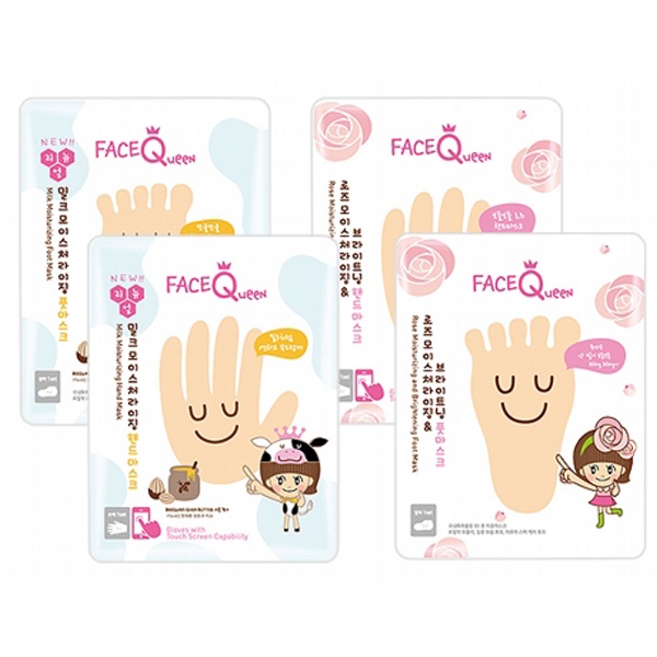 FaceQueen 蜂蜜牛奶滋潤／玫瑰嫩白護足膜(1入)【小三美日】D162147
