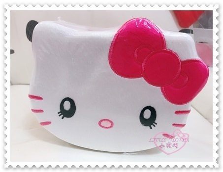 ♥小花花日本精品♥ Hello Kitty 大臉 蝴蝶結 粉色絨毛餅乾盒 15枚餅乾 日本大阪限定 96511800