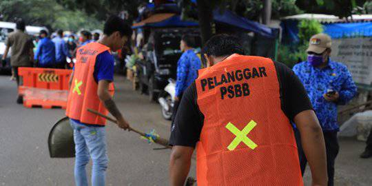 Tak Jaga  Jarak  di Kafe 12 Pelanggar PSBB  Tangsel Dihukum